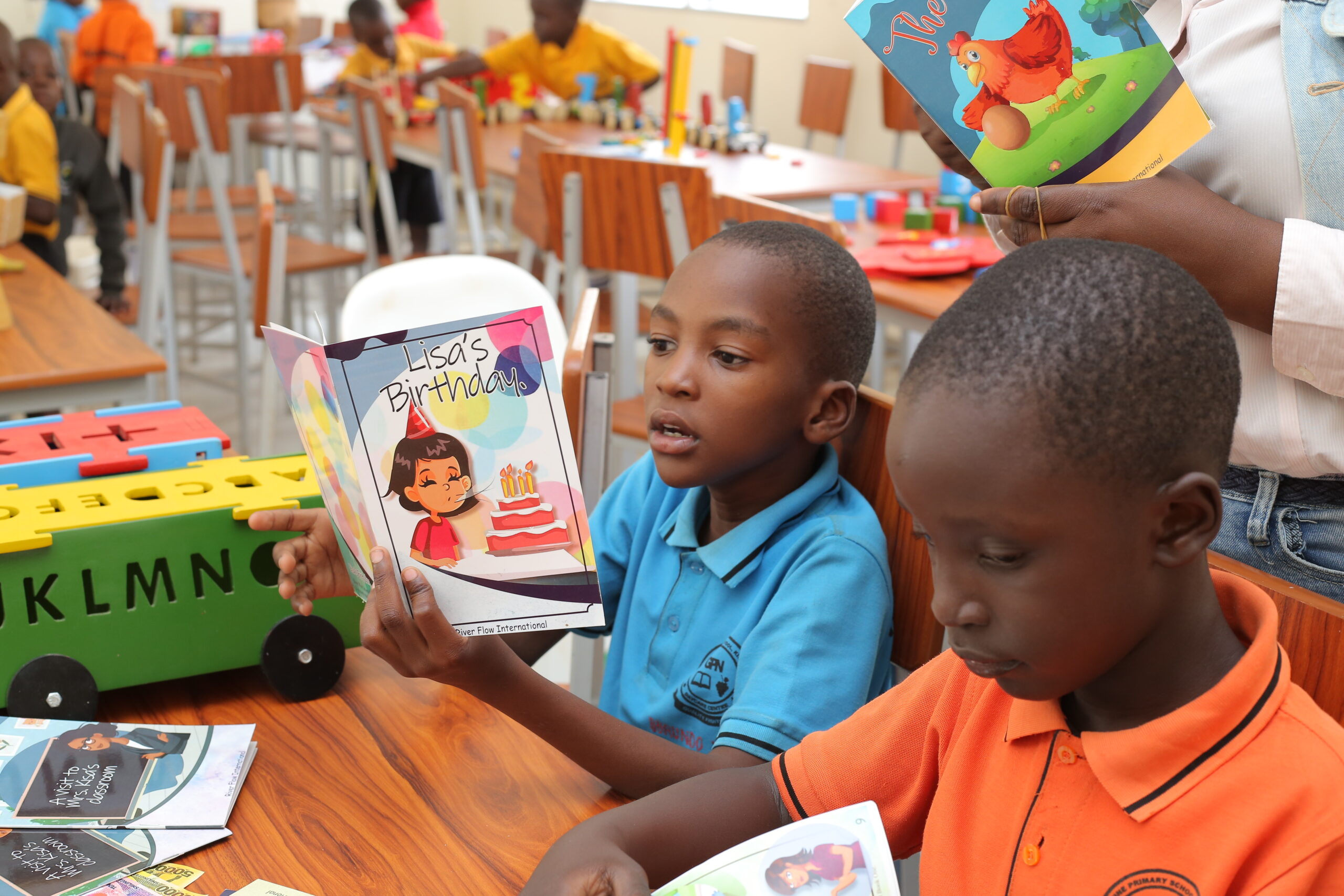 Learners with hands-on science materials